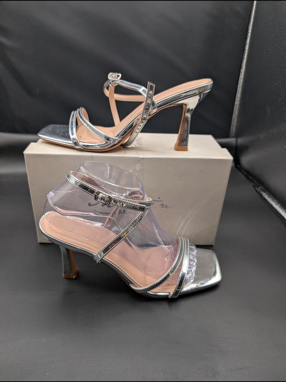 Silver Strap Women’s Heeled Sandals